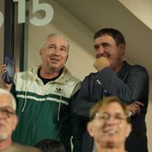 Ce nu s-a văzut la TV   FOTO.  Oaspeți de seamă la  Rapid - Dinamo:  două legende, un fost acționar din Giulești și o ironie dură vizavi de noua siglă