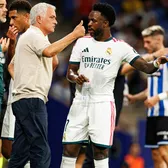 „Suntem în epoca hărțuirii”   FOTO.  Mourinho  îl apără pe Vinicius,  după incidentele din prima etapă: „E prea mult”. A primit o replică dură