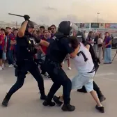 A intervenit Ministrul de Interne   VIDEO  Suporterul care a afișat  steagul separatist la stadion,  imobilizat cu bastoanele: reacția clubului