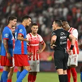 Duarte a lăsat-o pe FCSB în 10   FOTO.  Kovacs a văzut pe monitorul VAR  ce a făcut fundașul  și l-a eliminat în minutul 31 al derby-ului cu Dinamo