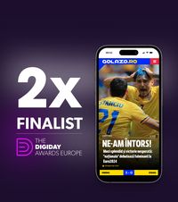 GOLAZO.ro, două finale!   Cel mai spectaculos site de sport  din România este dublu finalist la Digiday Media Awards Europe