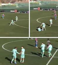 Și-a atacat coechipierul într-un amical    VIDEO:  Nimeni nu a înțeles ce s-a întâmplat pe teren:   „Micuțule ciudat, taci”