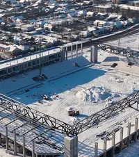 Arenă sub zăpadă  Imagini cu viitorul stadion   „Eroii Timișoarei”,  în plin șantier » Ar urma să fie inaugurat în 2026
