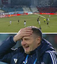 Balint, uimit de Nuno Pedro    FOTO:   Reacție inedită a tehnicianului de la   Oțelul Galați,  după supergolul portughezului