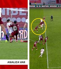 Trebuia repetat penalty-ul?    FOTO.   Fază controversată în   Hermannstadt - CFR Cluj  » Ce spune regulamentul și ce a decis „centralul” Andrei Chivulete