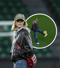 „E mai bună decât Drăgușin!”    FOTO.  Internetul a „explodat” după ce   Sydney Sweeney  a coborât pe gazon la meciul lui Sporting. Ce a făcut actrița