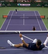 Djokovic, ce show!    FOTO+VIDEO.  Sârbul a oferit   faza anului la Indian Wells,  dar s-a confruntat cu probleme serioase » Ce a pățit