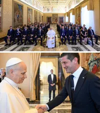 Chivu și Inter, primiți la Vatican    FOTO.    Papa Leon al XIV-lea  a transmis un mesaj special campioanei Italiei