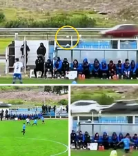 Moment incredibil la un meci   VIDEO.  Mingea a ieșit din stadion și  a provocat un accident rutier.  Imaginile s-au viralizat imediat