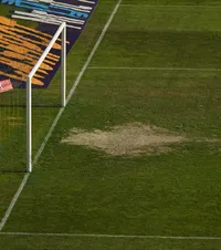 Gazonul lasă de dorit    FOTO.  Terenul de pe „Ilie Oană”  nu este în cea mai bună stare,  înainte de Petrolul - Rapid