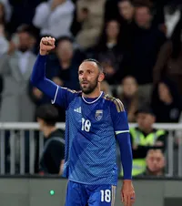 Susține criminali de război!   FOTO.   Muriqi, mesaj după gol pentru cei 4 lideri kosovari  ai Armatei de Eliberare condamnați pentru 96 de crime
