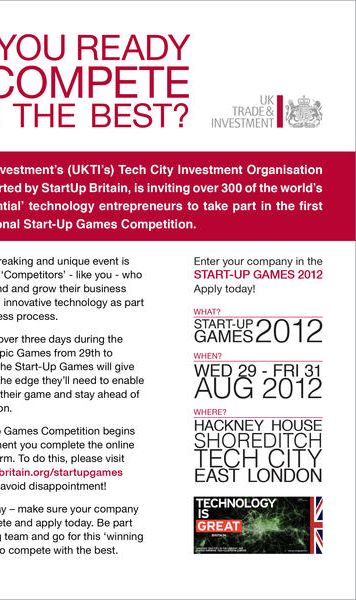 Londra va gazdui Start-Up Games – eveniment pentru cei mai de succes antreprenori si companii start-up