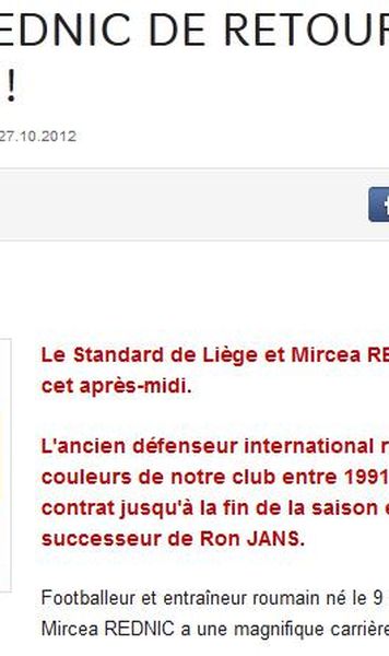 VIDEO Mircea Rednic, noul antrenor al lui Standard Liege