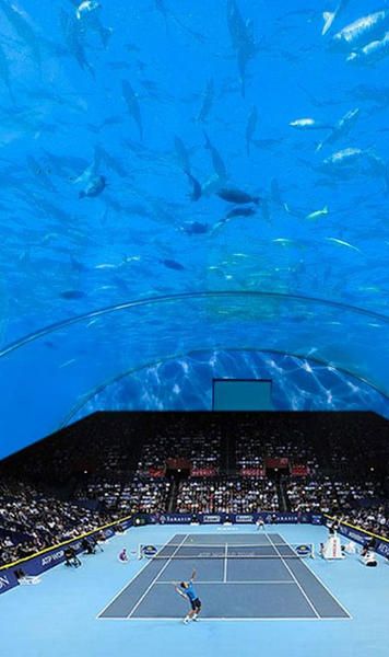 Ultimul proiect extravagant gandit pentru Dubai: Arena de tenis construita sub apa