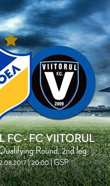 Champions League: APOEL Nicosia - FC Viitorul Constanta 4-0 (1-0 dupa 90 min), dupa prelungiri / Hagi: Echipa e tanara si capata experienta