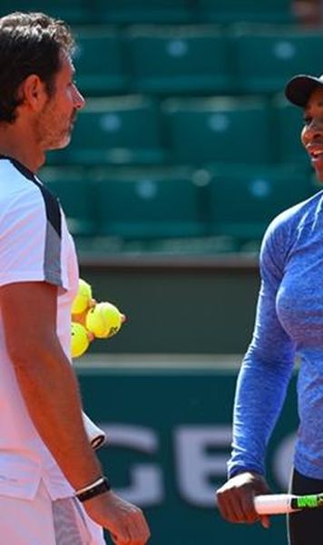 ​FOTOGALERIE Serena Williams se antrenează deja pe Philippe Chatrier - Pregătirile pentru Roland Garros, în linie dreaptă