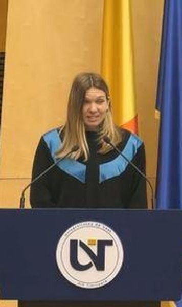 VIDEO Simona Halep, după ce a primit titlul de Doctor Honoris Causa al Universităţii de Vest din Timişoara "Atunci când îți dorești cu adevărat ceva, nu trebuie să renunți"