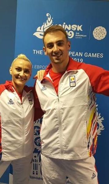 VIDEO Jocurile Europene: Dacian Barna şi Andreea Bogati, medaliaţi cu argint la gimnastică aerobică (perechi mixte)