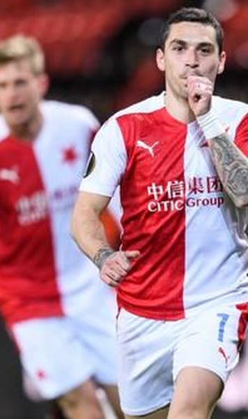 Slavia Praga câștigă la Glasgow și se califică în sferturi (2-0 vs Rangers) / Nicolae Stanciu, gol superb din lovitură liberă