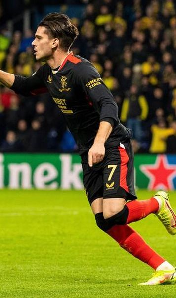 VIDEO Ianis Hagi, evoluție lăudată de presa scoțiană: A adus remiza lui Rangers pe terenul lui Brondby cu un gol frumos