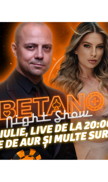 [P] Nu rata ultimul episod Betano Night Show din acest sezon! Distrează-te alături de Dan  Badea și de Ana Baniciu și câștigă 5 Jetoane de Aur!