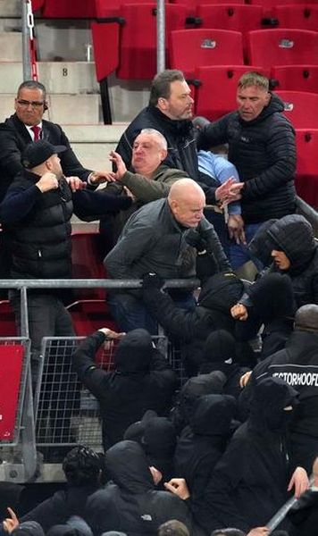 VIDEO „Scene îngrozitoare” în semifinalele Conference League - Familiile jucătorilor de la West Ham, atacate de ultrașii lui AZ