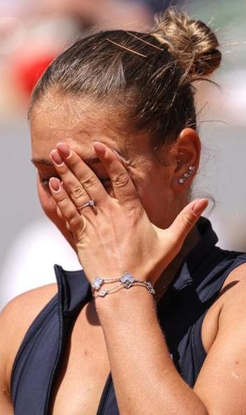 Ucraineanca Marta Kostyuk reacționează după ce a fost huiduită de fani la finalul meciului cu Aryna Sabalenka