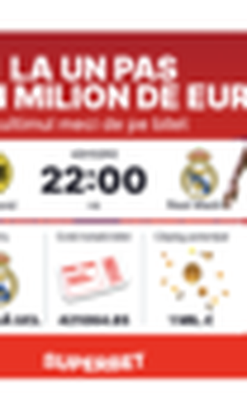 Real Madrid - Dortmund îi poate aduce un milion de euro unui parior Superbet! Vezi biletul fabulos, de cotă 421064.85
