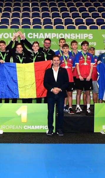 Campionii Europei Echipa masculină U19 a României a câștigat titlul european la  tenis de masă ! Fetele au luat argintul