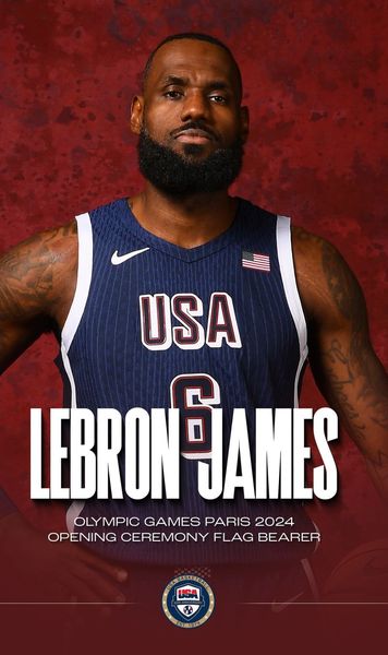 Jocurile Olimpice LeBron James,  portdrapelul SUA  la JO 2024