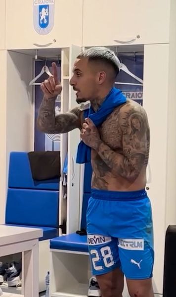 Liderul Mitriță   VIDEO  Starul Craiovei, discurs motivațional în vestiar:  „Nu mă interesează ce zice lumea”