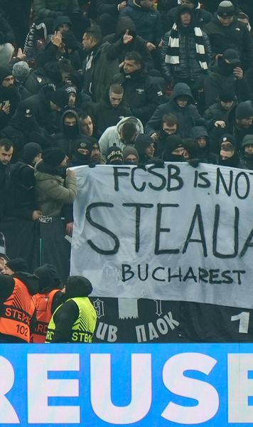 „FCSB nu e Steaua”  Bannerul  afișat de fanii greci pe Arena Națională » Răspunsul românilor