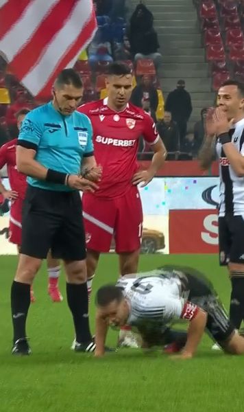 Chipciu, două galbene în câteva secunde  Căpitanul lui U Cluj a fost   eliminat  după ce a făcut o criză de nervi și s-a tăvălit în fața lui Kovacs
