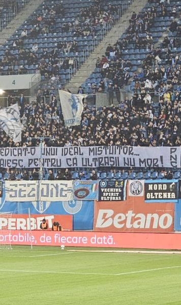 Solidaritate emoționantă FOTO: Peluza Craiovei, mesaj după decesul a doi suporteri adverși: „Ultrașii nu mor”