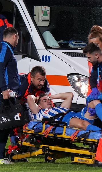 Accidentare horror VIDEO. Dus de urgență la spital după o ciocnire violentă în Metaloglobus - Poli Iași! A doua accidentare gravă din carieră