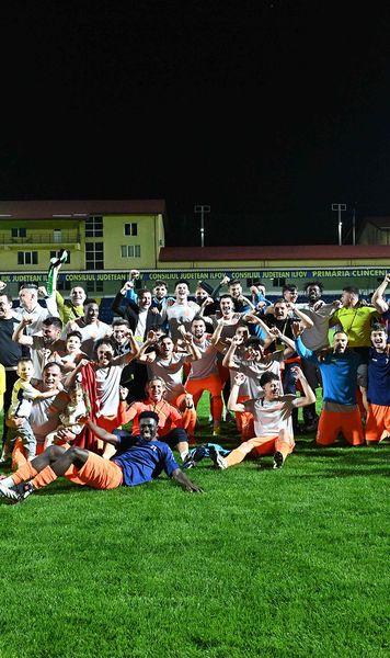 Metaloglobus a scris istorie Bucurie fără margini la Clinceni, după promovarea în Liga 1 » Ianis Zicu a plâns pe teren!