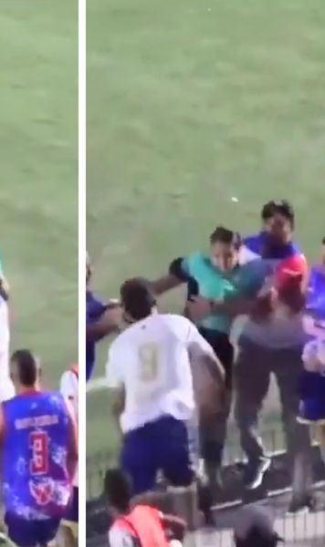 Scene șocante    VIDEO.  Ce s-a întâmplat după ce   arbitra a fost pălmuită  de jucătorul pe care l-a eliminat » 4 persoane s-au chinuit s-o oprească