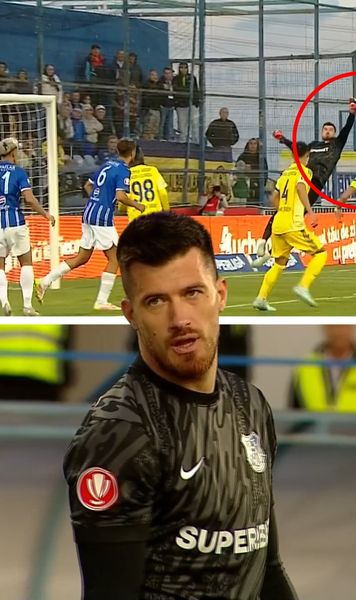 Gafă sub ochii lui Hagi    FOTO.  Buzbuchi a ratat complet ieșirea la golul egalizator în   Farul - Unirea Slobozia