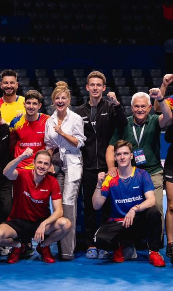 Cine transmite finalele  România luptă azi pentru aur atât la masculin, cât și la feminin »   Unde poți urmări meciurile  de la Europeanul de tenis de masă