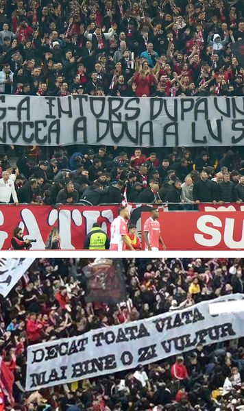 Conflict între galerii la derby    FOTO.   Aluzii   rasiste  ale dinamoviștilor + Fanii rapidiști au ripostat: „Numele vostru provoacă greață”