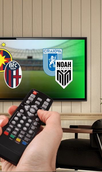 Cine transmite la TV  Unde se văd partidele   FCSB - Bologna  și   U Craiova - Noah  din Europa și Conference League
