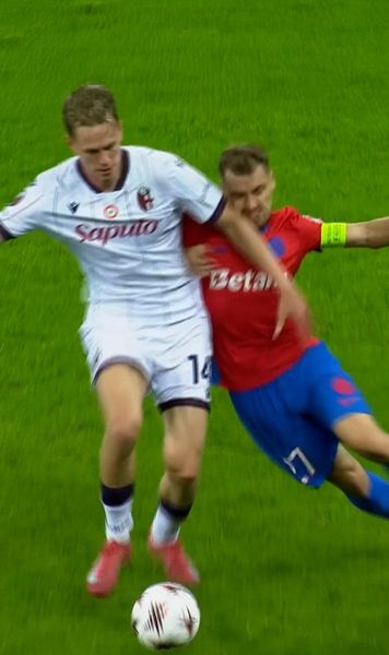 Olaru, cu arcada spartă  Căpitanul de la FCSB a avut nevoie de îngrijiri medicale, în   prima repriză  a meciului cu Bologna