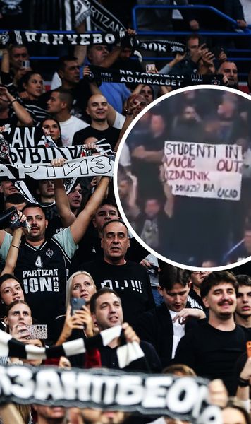 Scene violente la meciul Partizan - Paris   Un banner împotriva președintelui Serbiei a creat   haos în tribune