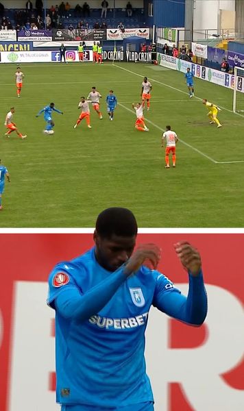 Nsimba, dublă ratare!    FOTO:  Atacantul Craiovei a irosit   o șansă incredibilă  în partida cu Metaloglobus + Nici Baiaram nu a fost mai inspirat