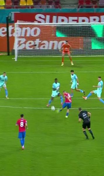 Bîrligea, ce execuție!    VIDEO+FOTO   Golul superb cu care atacantul de la FCSB   a deschis scorul  în meciul cu UTA