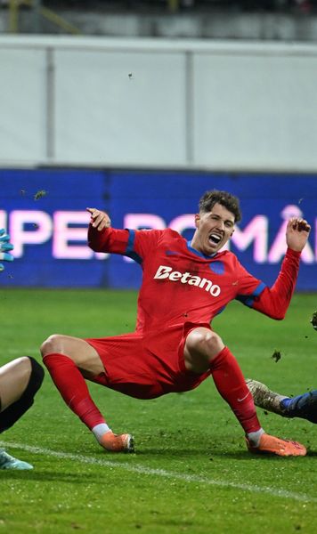 Dezastru pentru FCSB    FOTO.  David Miculescu,   transportat la spital  după ce s-a accidentat în meciul cu Gloria Bistrița