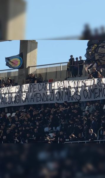 Mesaj dur pe stadionul MApN  Banner-ul afișat de   suporterii Stelei  la adresa acțiunilor Jandarmeriei, la comemorarea „Colectiv”