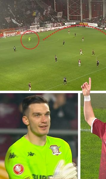 Gol rar în Liga 1    FOTO.  Fază ca-n jocurile video la reușita Rapidului »   Portarul Aioani a pasat decisiv!