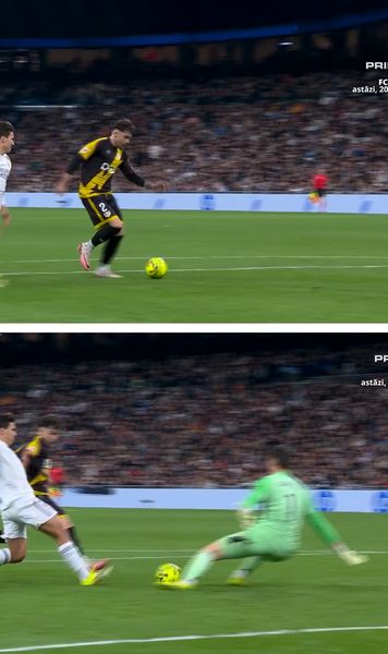 Rațiu, ce șansă irosită!    FOTO:  Românul a scăpat singur cu   Thibaut Courtois,  dar a ratat uluitor! Final incediar la Madrid