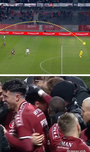 Hagi ar fi mândru!    VIDEO.  Grameni a înscris golul anului în Liga 1!   Șut de la aproape 40 de metri,  în stilul bijuteriei „Regelui” din meciul cu Columbia